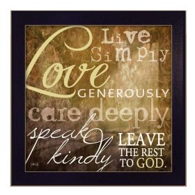 "Live Simply" By Marla Rae, Printed Wall Art, Black Frame