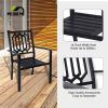 MEOOEM Patio Dining Chairs Set of 2 Outdoor Metal Stackable Arm Chairs