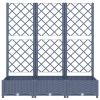 Garden Planter with Trellis Blue Gray 47.2"x15.7"x47.8" PP