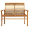 Patio Bench with Anthracite Cushion 44.1" Solid Teak Wood