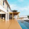 Plastic interlocking deck tiles, 44 pack terrace deck tiles, 12 "x12" square waterproof outdoor all weather use