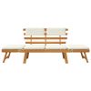 Patio Bench with Cushions 2-in-1 74.8" Solid Acacia Wood