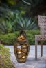 15.4x11.8x32.7" Traditional Rustic Decorative 3 Tier Brown Water Fountain with Pot Design, with Light and Pump, for Indoor and Outdoor