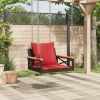 Swing Bench with Cushions Brown 24.8"x24.4"x15.7" Poly Rattan