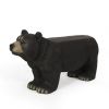 MGO BEAR BENCH, Concrete Outdoor Bench, Outdoor Bench, Matte Black + Black