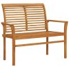 Patio Bench with Anthracite Cushion 44.1" Solid Teak Wood
