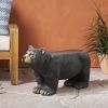 MGO BEAR BENCH, Concrete Outdoor Bench, Outdoor Bench, Matte Black + Black