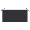 Patio Bench with Anthracite Cushion 44.1" Solid Teak Wood
