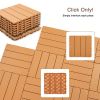 Plastic interlocking deck tiles, 44 pack terrace deck tiles, 12 "x12" square waterproof outdoor all weather use