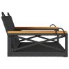 Swing Bench Black 24.8"x24.4"x15.7" Poly Rattan