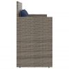Patio Bench with Cushions Gray Poly Rattan