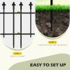 Outsunny Metal Decorative Garden Fence, 9.2' x 17.25" 5 Pack Steel Fence Panels, Decorative Border Fence for Landscape, Flower Bed, Yard Decor