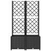Garden Planter with Trellis Black 31.5"x15.7"x53.5" PP