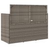 Patio Bench with Cushions Gray Poly Rattan