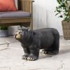 MGO BEAR BENCH, Concrete Outdoor Bench, Outdoor Bench, Matte Black + Black
