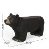 MGO BEAR BENCH, Concrete Outdoor Bench, Outdoor Bench, Matte Black + Black
