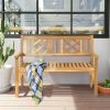 Patio Foldable Bench with Curved Backrest and Armrest