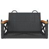 Swing Bench Black 24.8"x24.4"x15.7" Poly Rattan