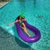 Inflatable Eggplant Swimming Ring; Portable Thickened Folding Float For Kids And Adults Pool Beach Sea Summer