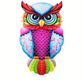 Metal Owl Wall Decor, Outside Garden Decoration, Yard Art Outdoor Patio Fence (Style: Model A)