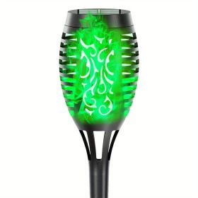 Solar Outdoor Lights, 12LED Solar Torch Lights With Flickering Flame (Color: Green Light, size: 1pc)