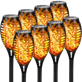 Solar Outdoor Lights, 12LED Solar Torch Lights With Flickering Flame (Color: Yellow Light, size: 8pcs)
