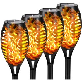 Solar Outdoor Lights, 12LED Solar Torch Lights With Flickering Flame (Color: Yellow Light, size: 4pcs)