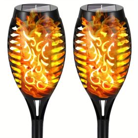 Solar Outdoor Lights, 12LED Solar Torch Lights With Flickering Flame (Color: Yellow Light, size: 2pcs)
