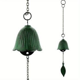 Japanese Cast Iron Wind Chime Hanging Decoration (Color: Green)