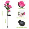 2Pcs Solar Powered Lights Outdoor Rose Flower LED