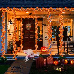 3 Pack Fall Garland with Pumpkin Lights & Maple Fall String Lights (size: 12 inch)