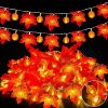 3 Pack Fall Garland with Pumpkin Lights & Maple Fall String Lights