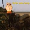Solar Resin Owl LED Light Stake; Outdoor Waterproof Path Light