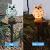 Solar Resin Owl LED Light Stake; Outdoor Waterproof Path Light