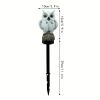 Solar Resin Owl LED Light Stake; Outdoor Waterproof Path Light