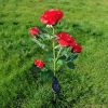 LED Solar Rose Orchid Flower Light Outdoor Garden Waterproof Simulation Lawn Lamp
