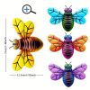 1pc/4pcs, Metal Colorful Bee Wall Decor, Outside Wall Decor