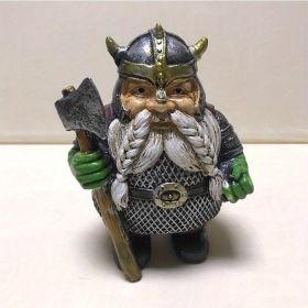 Viking Garden Gnome Figurines With Axe (Color: Large Axes)