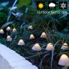 LED Outdoor Solar Garden Lights Waterproof Mushroom String Lawn Lamps Cute Fairy Light