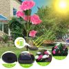 2Pcs Solar Powered Lights Outdoor Rose Flower LED