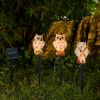 Solar Resin Owl LED Light Stake; Outdoor Waterproof Path Light
