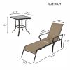 3 Pack Patio Lounge Chair, Outdoor Chaise Lounge with 5 Adjustable Backrest, Sturdy Steel Frame