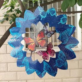 3D Kinetic Stainless Steel Wind Spinner Hanging Decoration Mandala Butterfly (Color: Butterfly, size: 30cm 12inch)