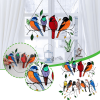 Stained Glass Bird Hanging with Metal Frame for Suncatcher or Outdoor Decor