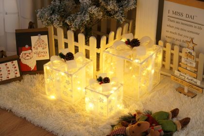 Christmas light box, LED light foldable decoration indoor and outdoor (Style: White mesh)