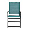 Greyson Steel and Sling Adult Folding Outdoor Patio Armchair (Set of 2)