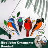 Stained Glass Bird Hanging with Metal Frame for Suncatcher or Outdoor Decor